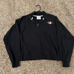 black cropped quarter zip